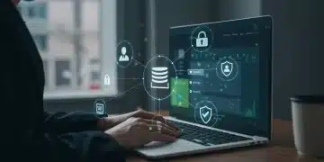 Digital representation of e-commerce privacy compliance for 2025, showing data security