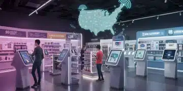 Futuristic retail store powered by 5G technology in the US