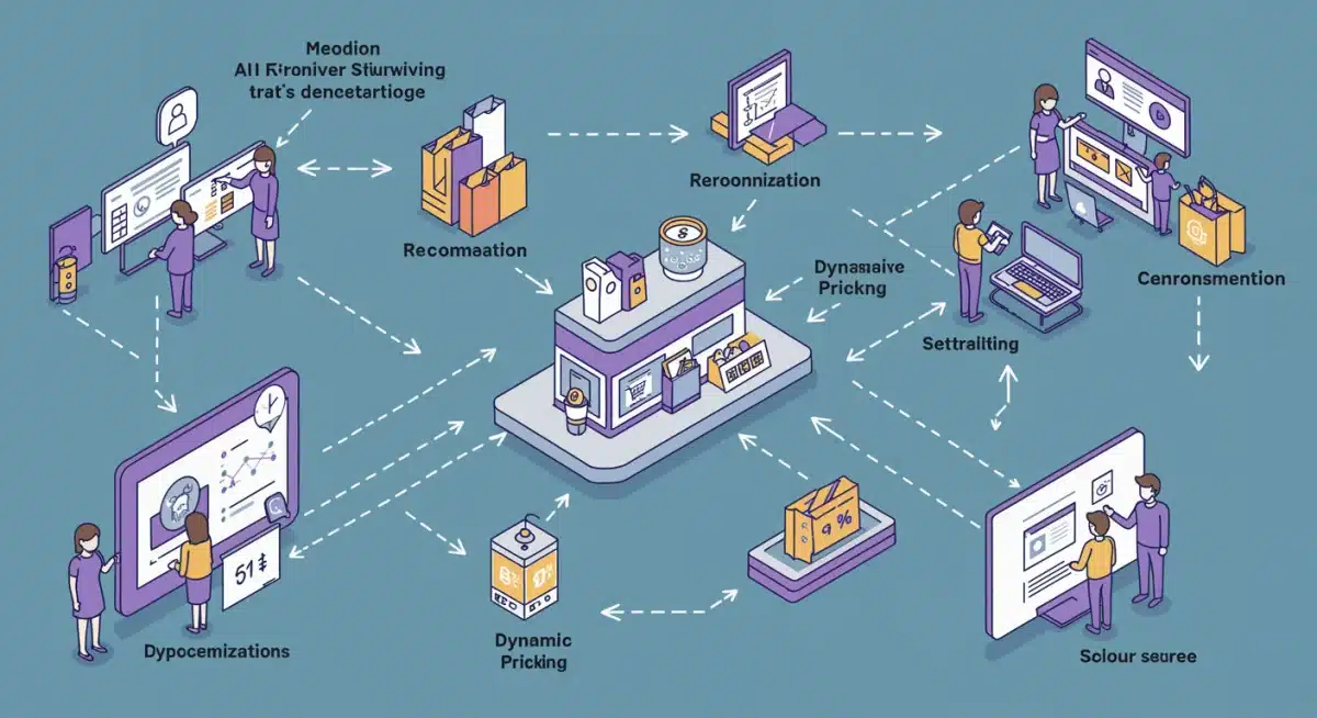 Infographic illustrating an AI-driven personalized retail customer journey