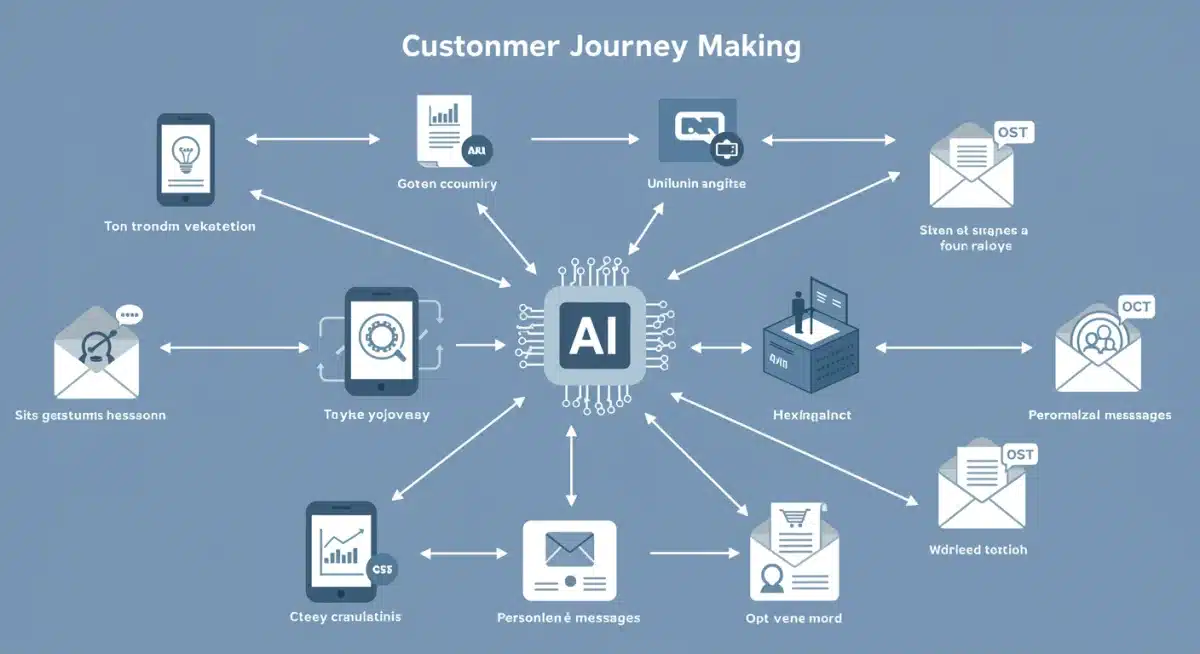 Infographic showing AI-driven customer journey mapping for personalized email content.