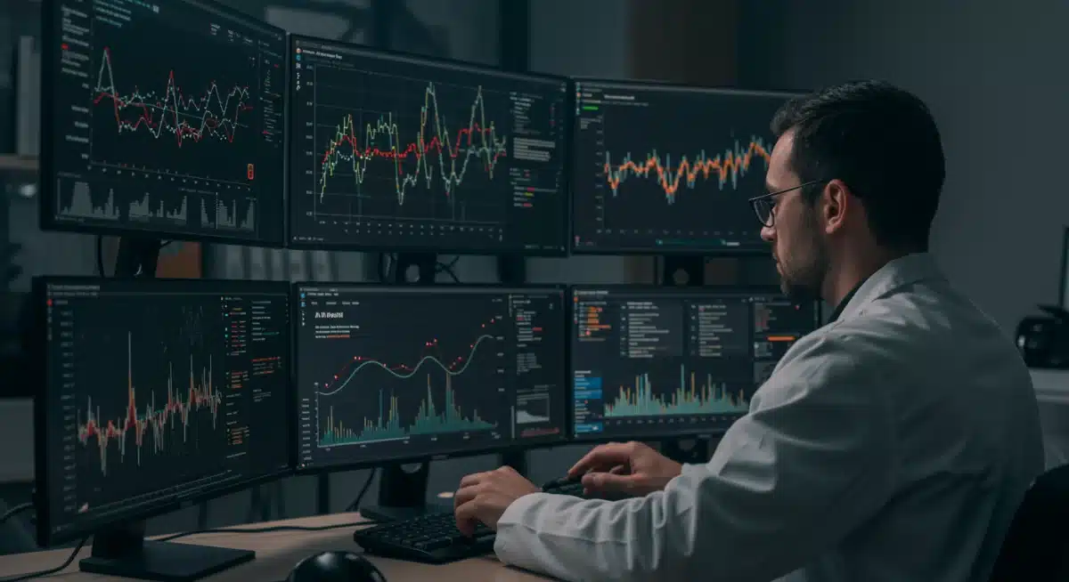 Data scientist using AI for real-time fraud detection analytics.