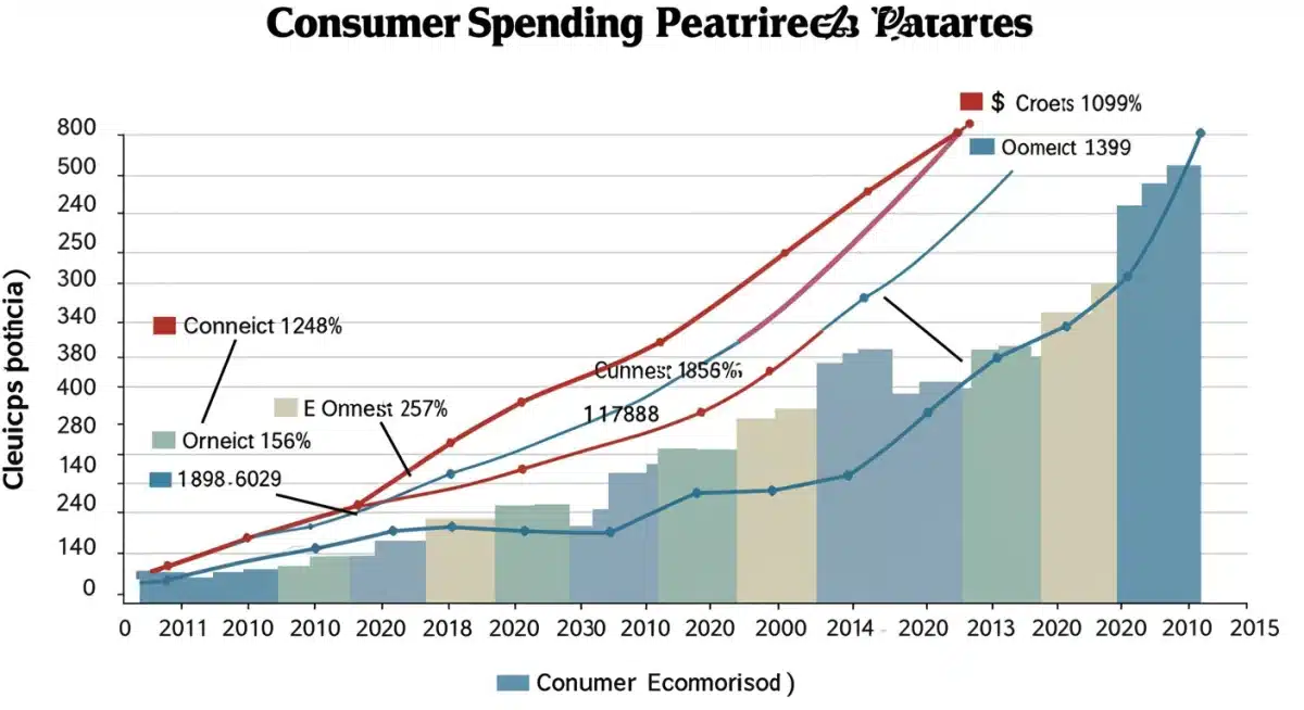 Chart comparing consumer spending shifts between e-commerce and physical retail