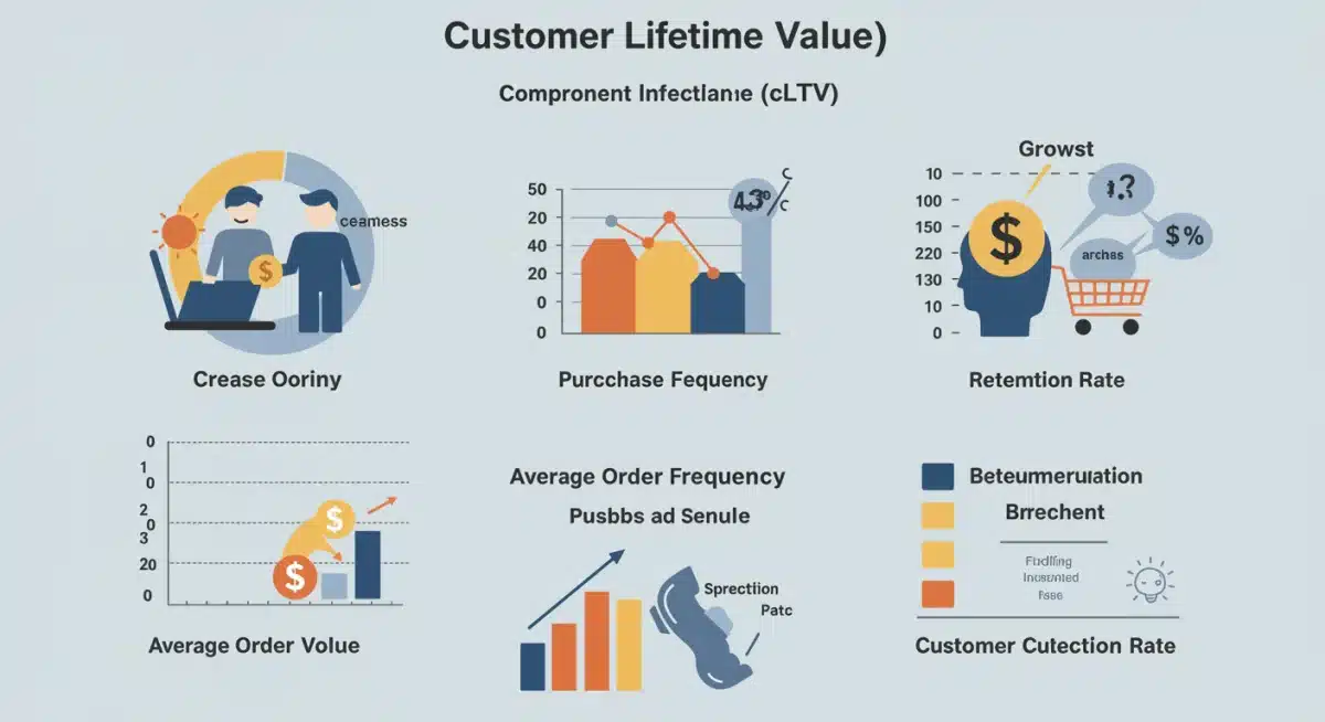 Infographic explaining Customer Lifetime Value components for e-commerce