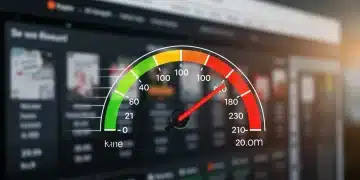 Digital speedometer showing rapid increase in e-commerce site speed, indicating a 2-second improvement for revenue growth.