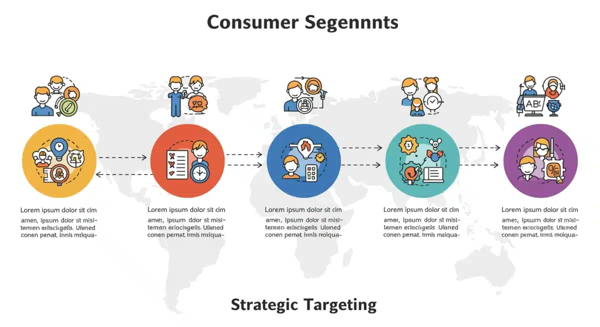 Infographic detailing the five key consumer segments for retail growth in 2025, highlighting their unique characteristics and data-driven marketing approaches.