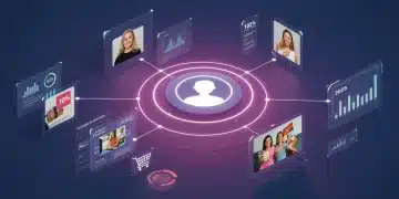 Futuristic interface showing personalized product recommendations for AOV increase