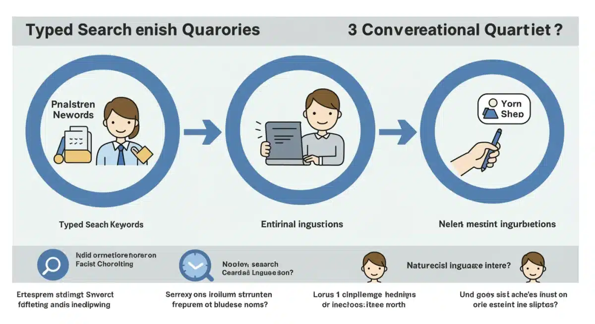 Infographic showing the evolution from traditional keyword search to conversational voice queries