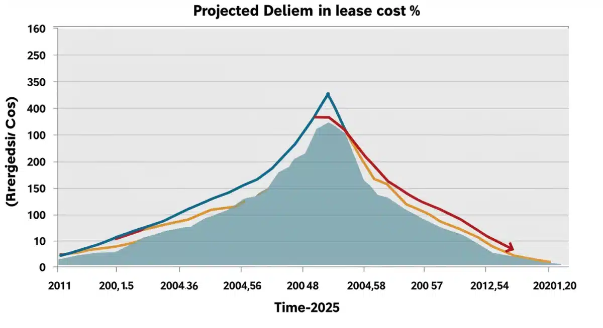 Projected retail lease cost decrease graph 2024-2025