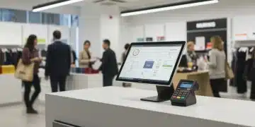 Modern POS system in a US retail store, highlighting sales and inventory management