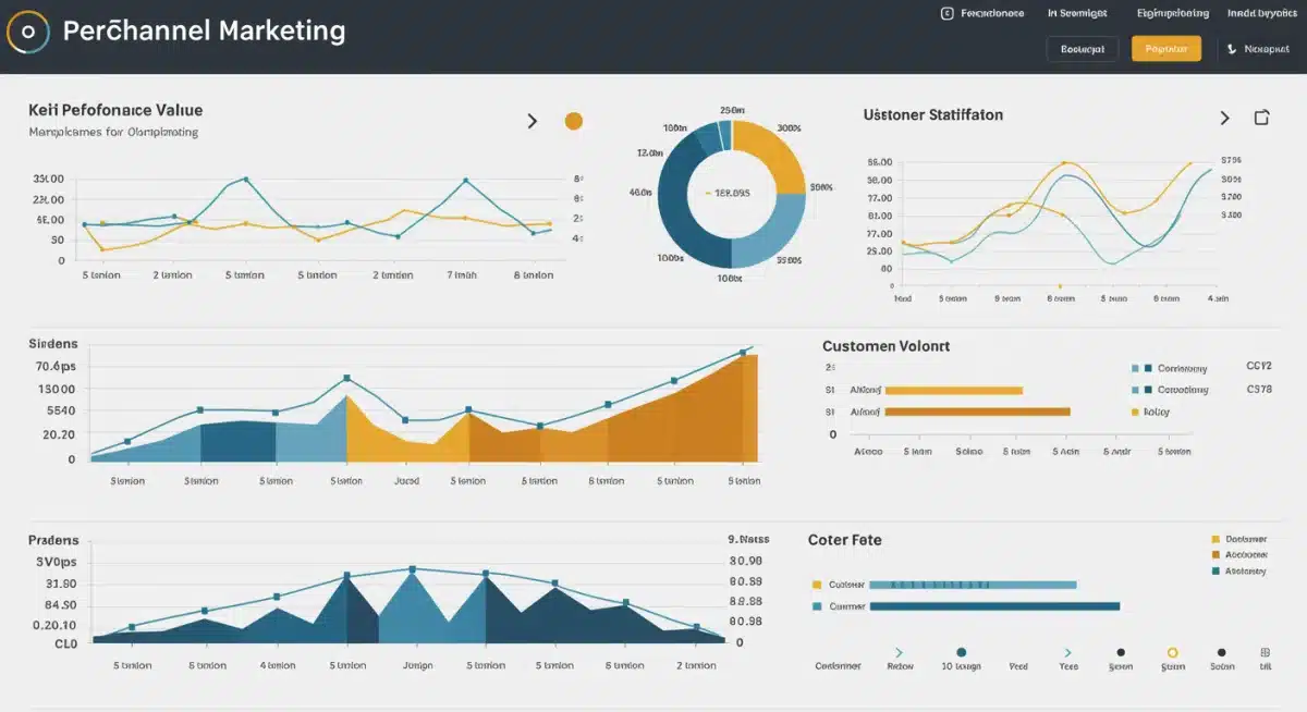 Omnichannel marketing dashboard showing key performance indicators and customer lifetime value growth.