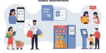 Diverse customers engaging with integrated omnichannel retail experiences through mobile, in-store, and online channels.