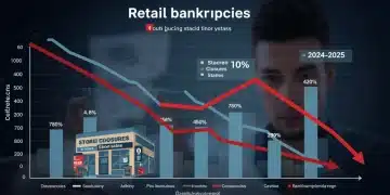 Infographic showing retail decline, store closures, and economic pressure points
