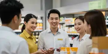 Diverse retail team thriving in a modern store environment, symbolizing efficient staffing