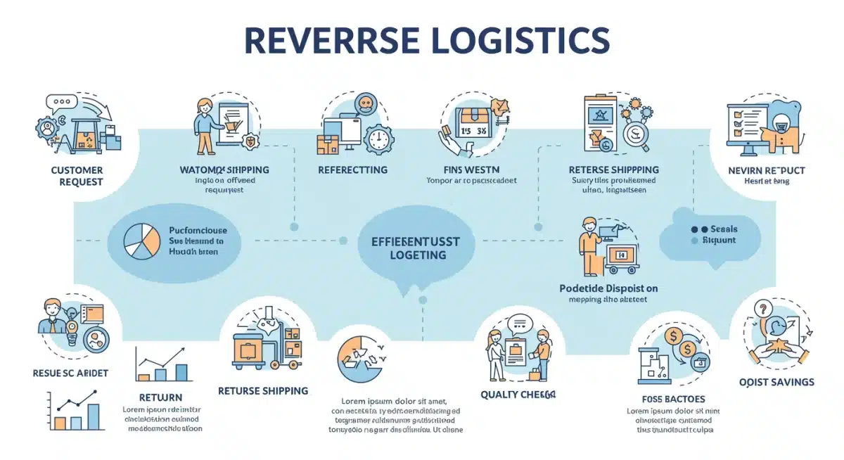 Infographic showing efficient reverse logistics process for e-commerce returns