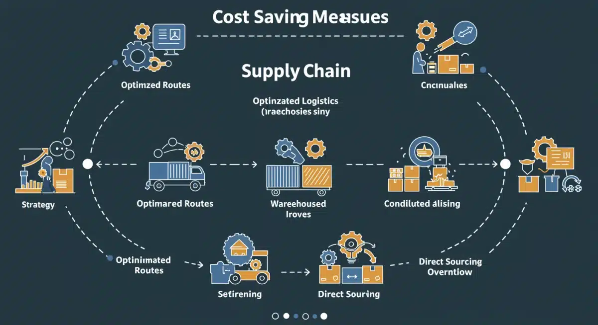 Supply chain optimization graphic for cost reduction